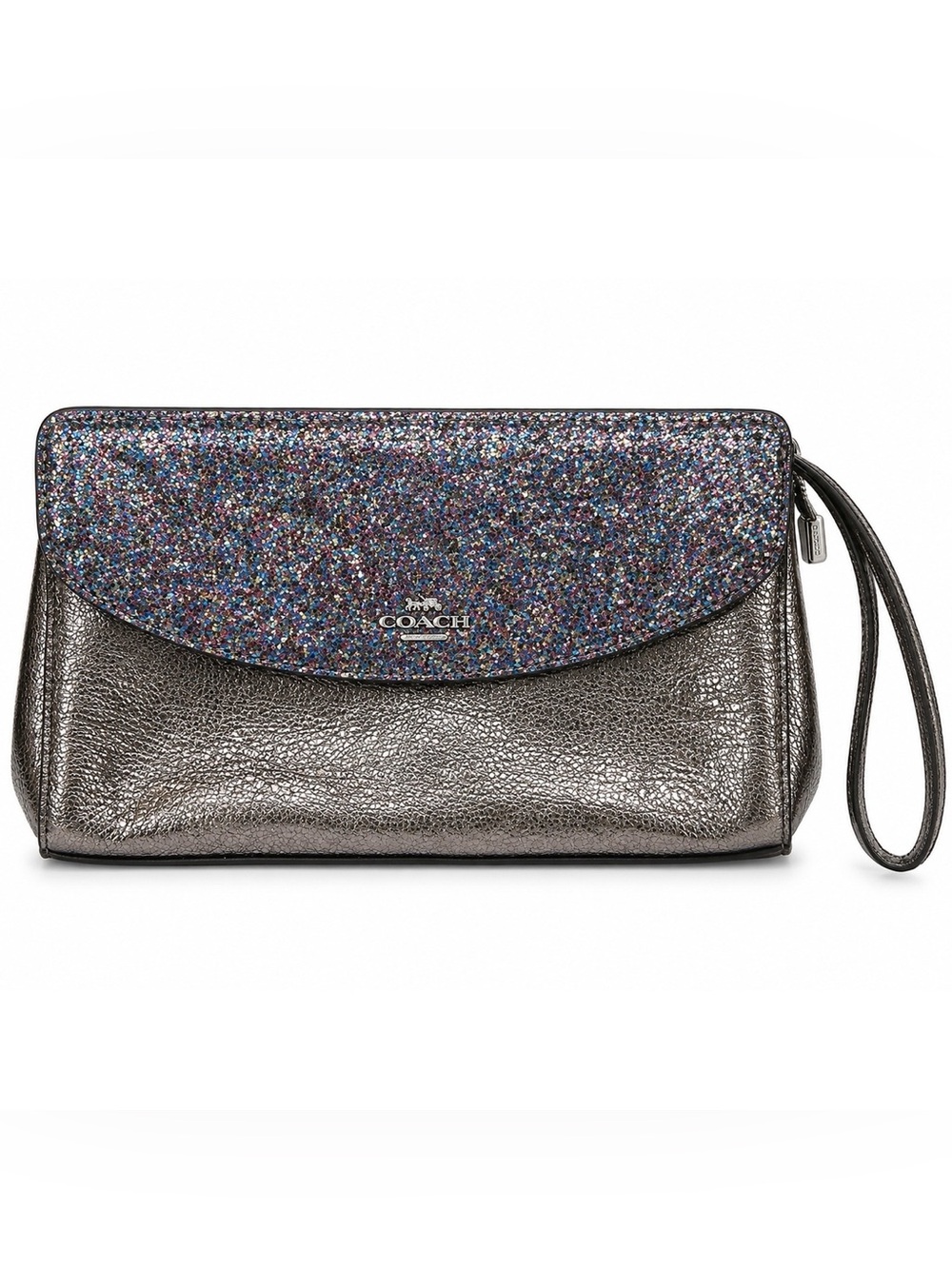 Coach Metallic Multicolor Glitter Envelope Wallet Clutch